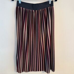 Only A-Line Striped Skirt - Black, Red, Cream